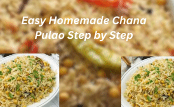 A delicious plate of Chana Pulao served with rice and chickpeas, cooked step by step for authentic Pakistani homemade flavour