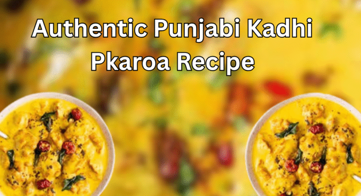 Delicious kadhi pakora served with rice – authentic Punjabi kadhi for a traditional meal.